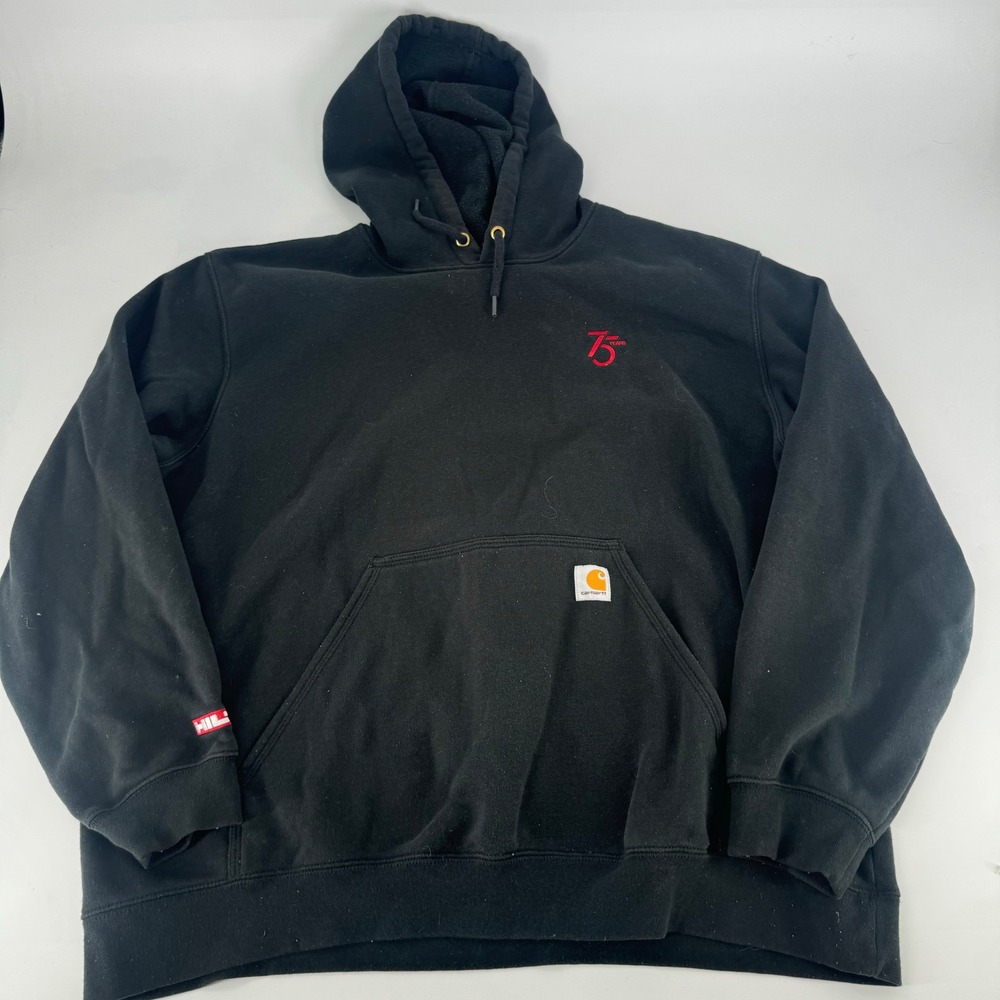 Carhartt Mens 2XL Black Hilti 75th Anniversary Hoodie Original Fit Sweatshirt